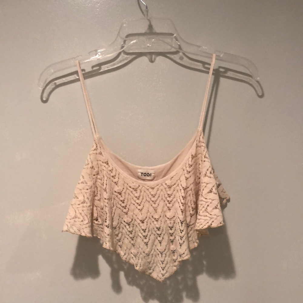 Tobi knit crop top beige
